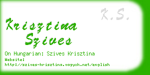 krisztina szives business card